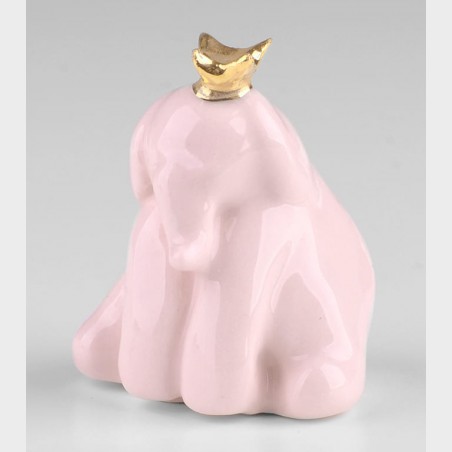 Figurka różowego słonika w koronie